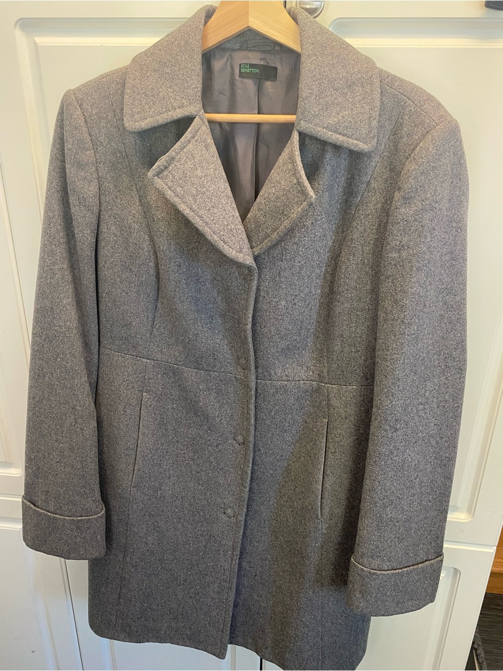 Flattering Grey Wool Pea Coat